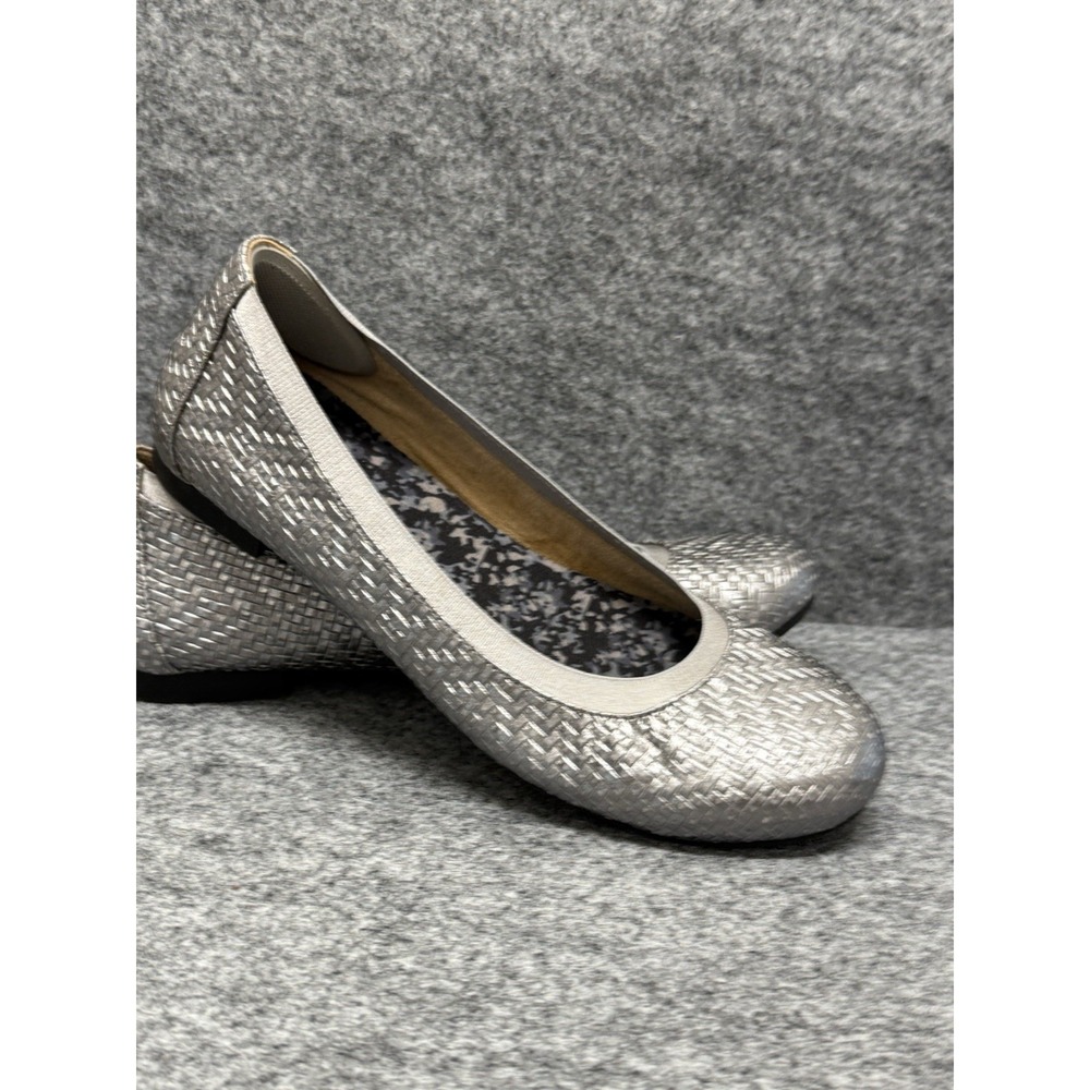 Vionic Anita Silver‎ Woven Comfy Ballet Flats women sz 7